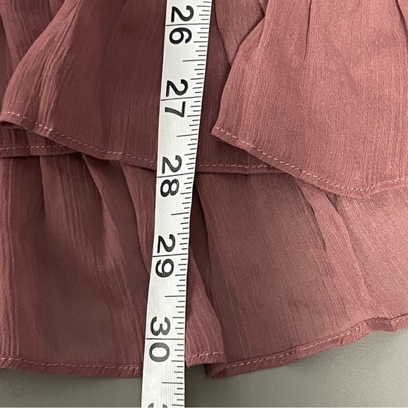 Lilly Lou Blouse – Lace Scoop Neck, Sheer & Flowing, Ruffled Hem – Rose - Picture 9 of 9